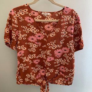 Madewell Novel Tie-Front Top in Hillside Daisies